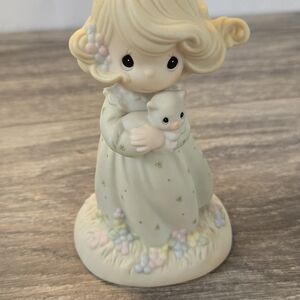 Precious Moments Girl With Cat
